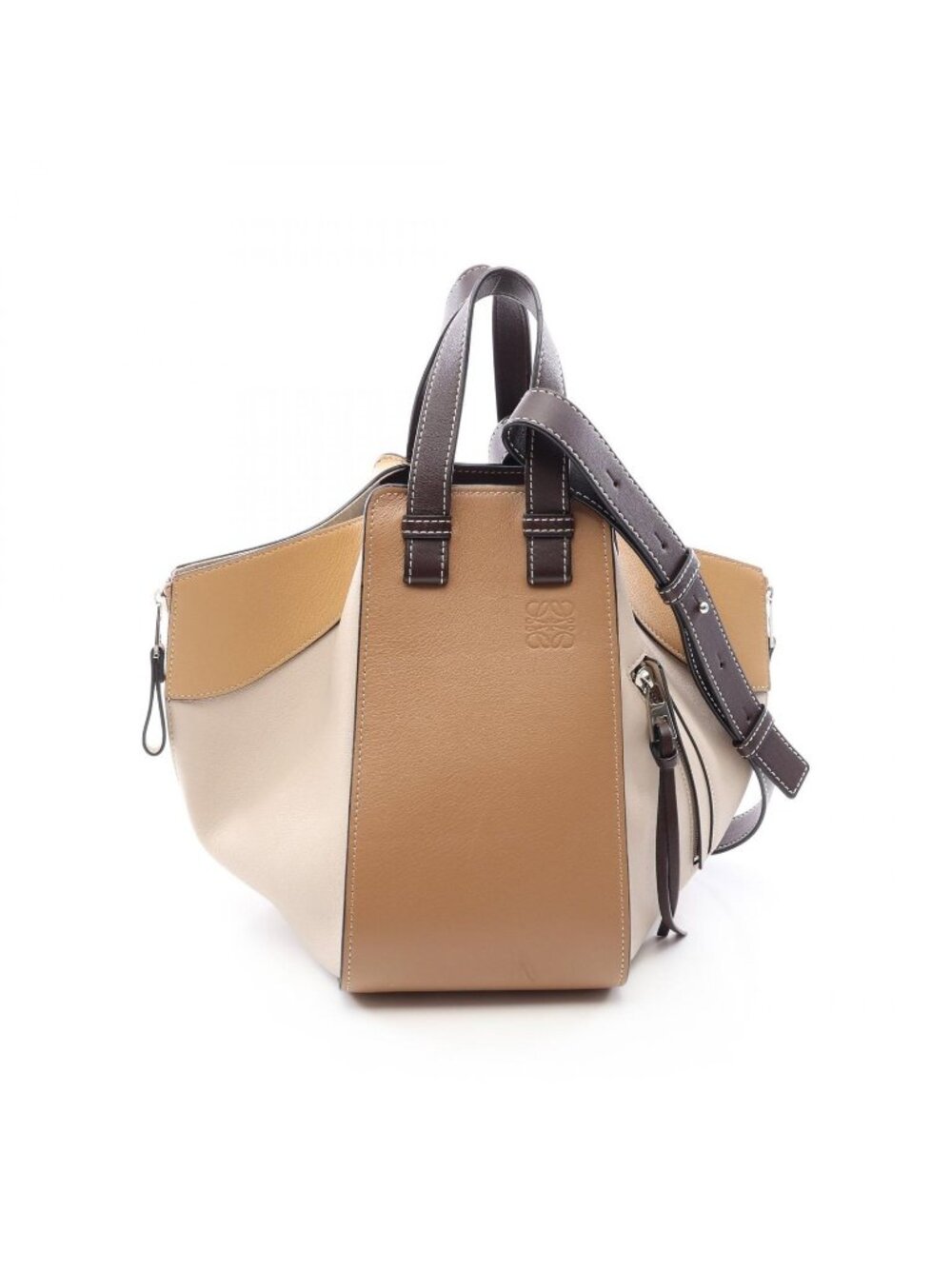 Loewe Hammock Small 2-Way Beige Brown Leather Shoulder Bag